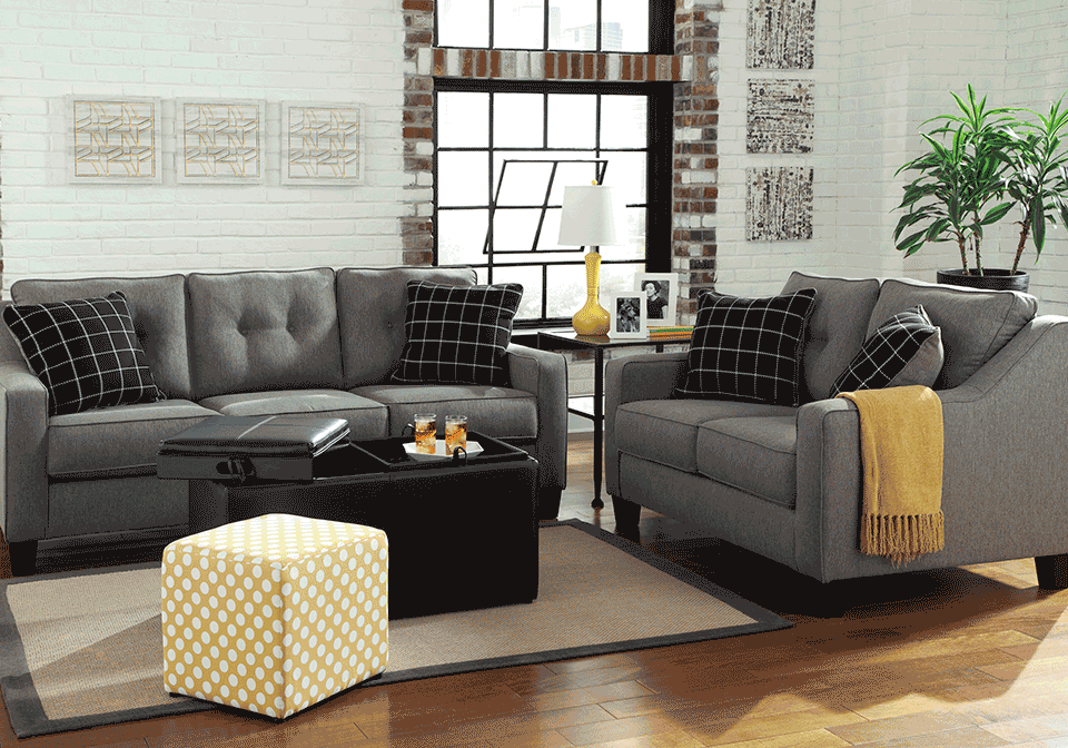 Brindon Charcoal Sofa Set Cincinnati Overstock Warehouse
