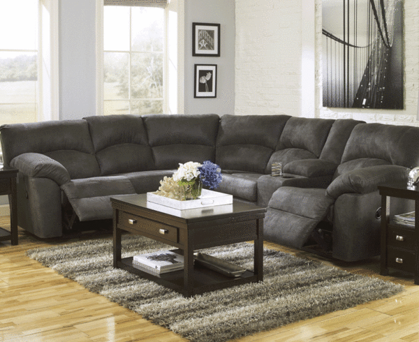 Tambo Pewter 2pc Reclining Sectional Cincinnati Warehouse