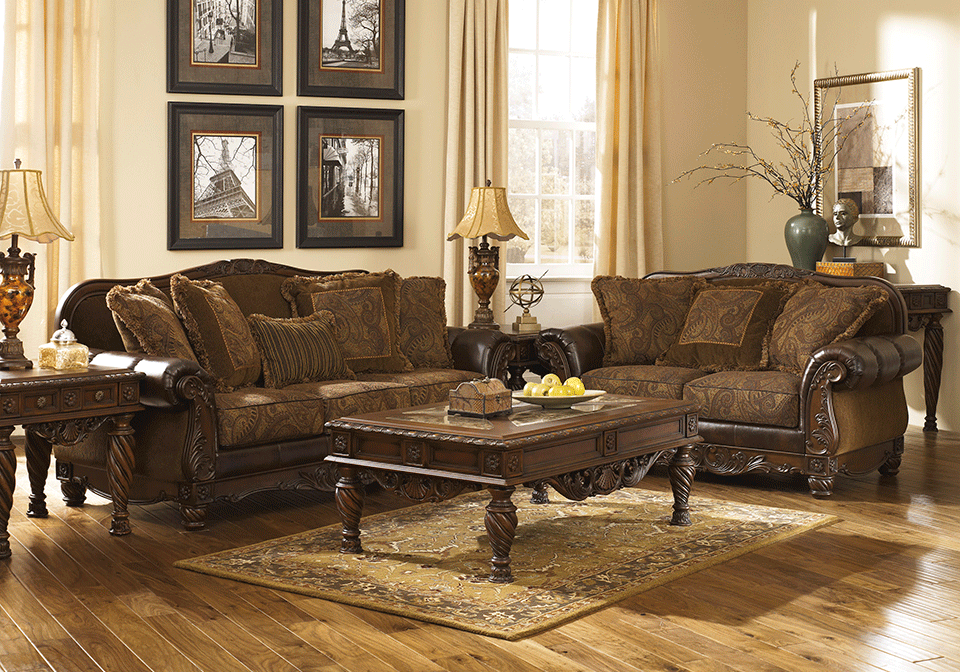 Fresco DuraBlend® Antique Sofa Set Cincinnati Overstock Warehouse
