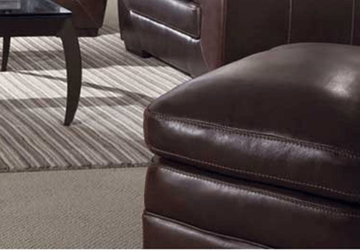 Biscayne Black Oak Genuine Leather Ottoman Cincinnati Biscayne Black Oak Genuine Leather Ottoman