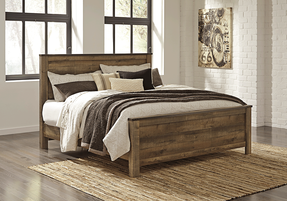 Trinell Brown King Panel Bed, Panel King Bed