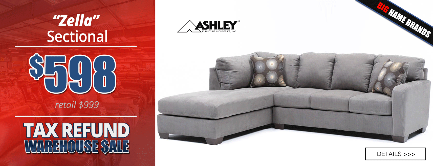Home Banner Sectional Cincinnati Overstock Warehouse