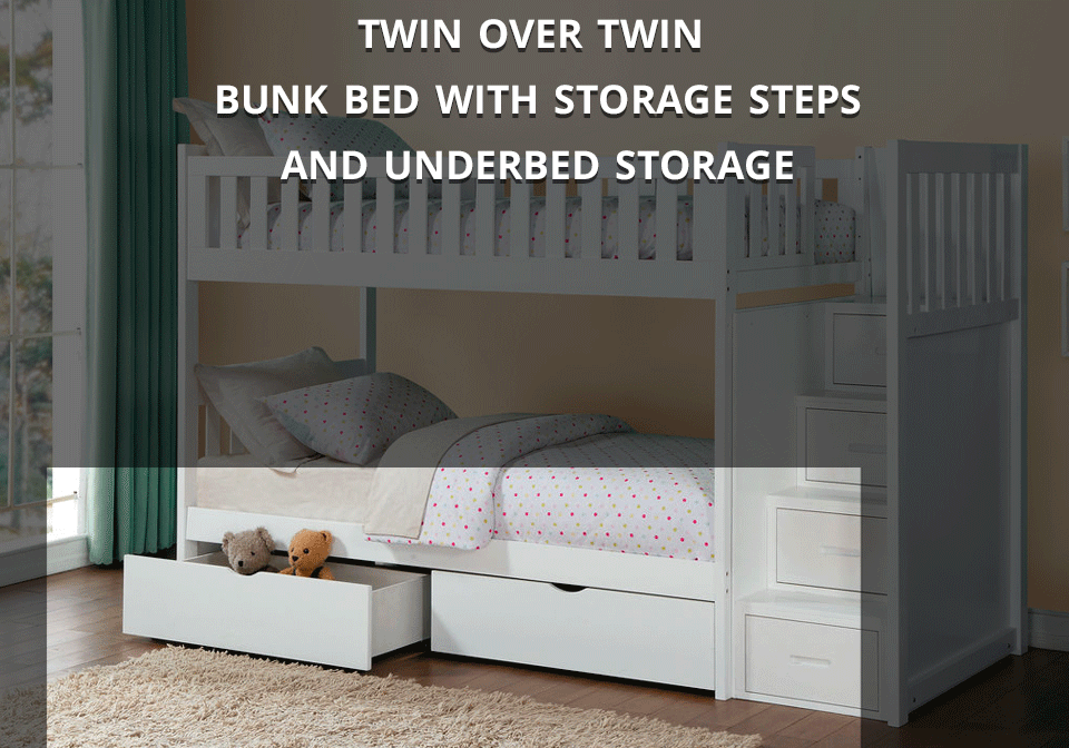 bunk beds with storage steps
