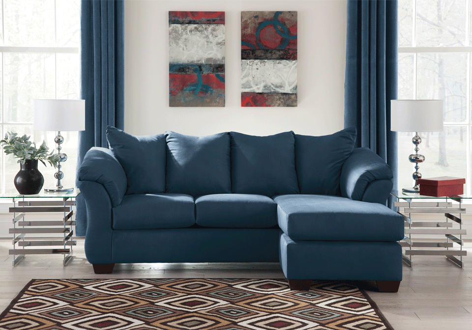 Darcy Blue Sofa Chaise