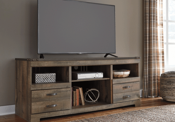 Trinell Large TV Stand w/Fireplace Option