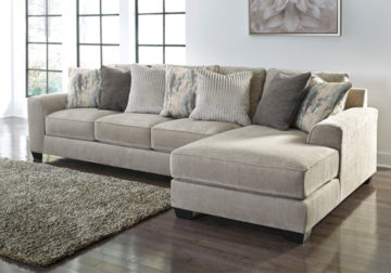 Ardsley Pewter 2Pc RAF Chaise Sectional