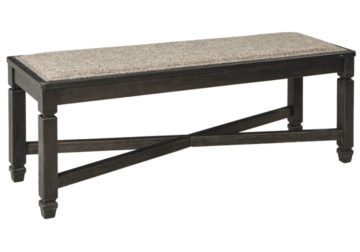 Tyler Creek Two-Tone Black Upholstered Dining Bench