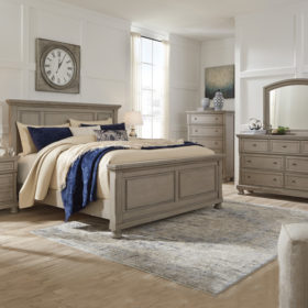Lettner Light Gray King Sleigh Storage Bedroom Set | Cincinnati ...