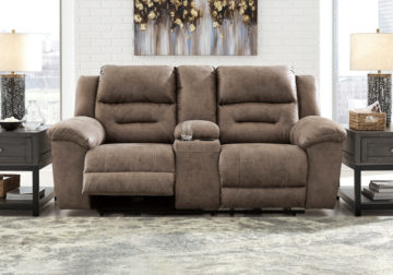 Stoneland Fossil Reclining Loveseat w/Console
