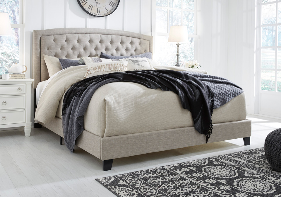 Jerary Gray Queen Upholstered Bed, Upholstered Queen Bed