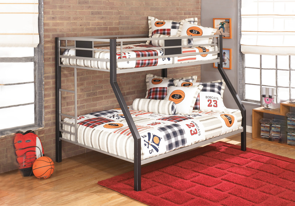 Dinsmore Black Gray Twin Full Bunk Bed, Are Full Over Bunk Beds Safe