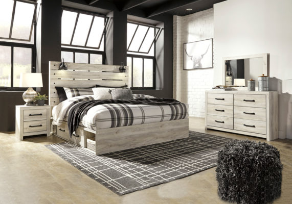 Cambeck Whitewash King Panel Storage Bedroom Set ...
