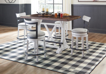 Valebeck Two-Tone 5PC Counter Height Dining Set