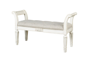 Realyn White Accent Bench