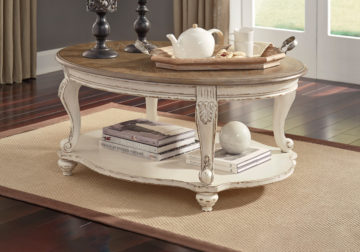Realyn Two-Tone Oval Cocktail Table