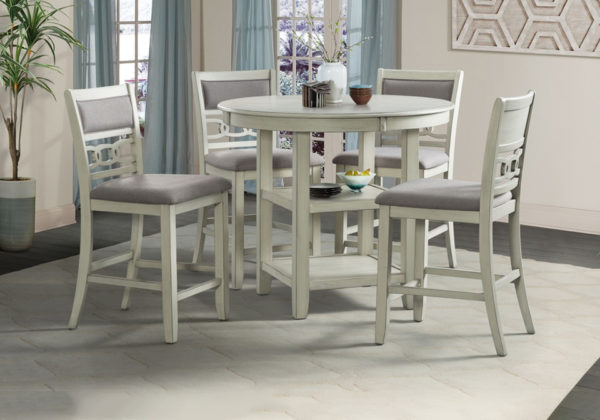 Amherst White Counter Height 5pc Dining Set
