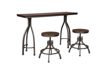 Odium Rustic Brown 3pc Counter Height Table Set