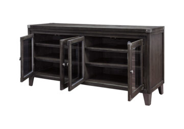 Todoe Gray Large TV Stand w/Fireplace