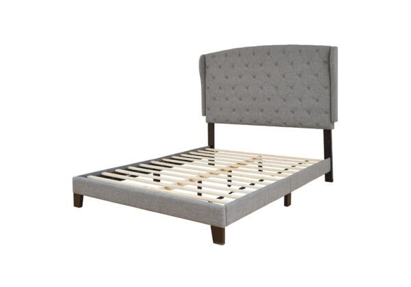 Vintasso Gray Upholstered King Bed, Upholstered King Bed Frame With Footboard