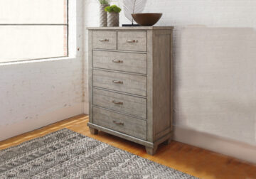 Naydell Rustic Gray Five Drawer Chest