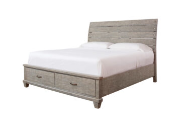 Naydell Rustic Gray King Panel Storage Bed