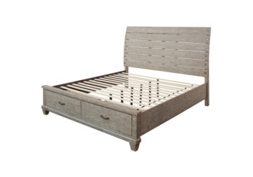 Naydell Rustic Gray King Panel Storage Bed