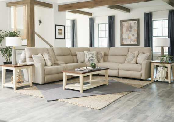 McPherson Buff 6pc. Power Reclining Sectional | Cincinnati Overstock ...