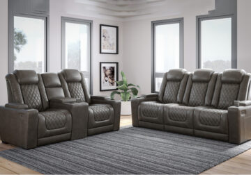 Hyllmont Gray Power Reclining Sofa Set