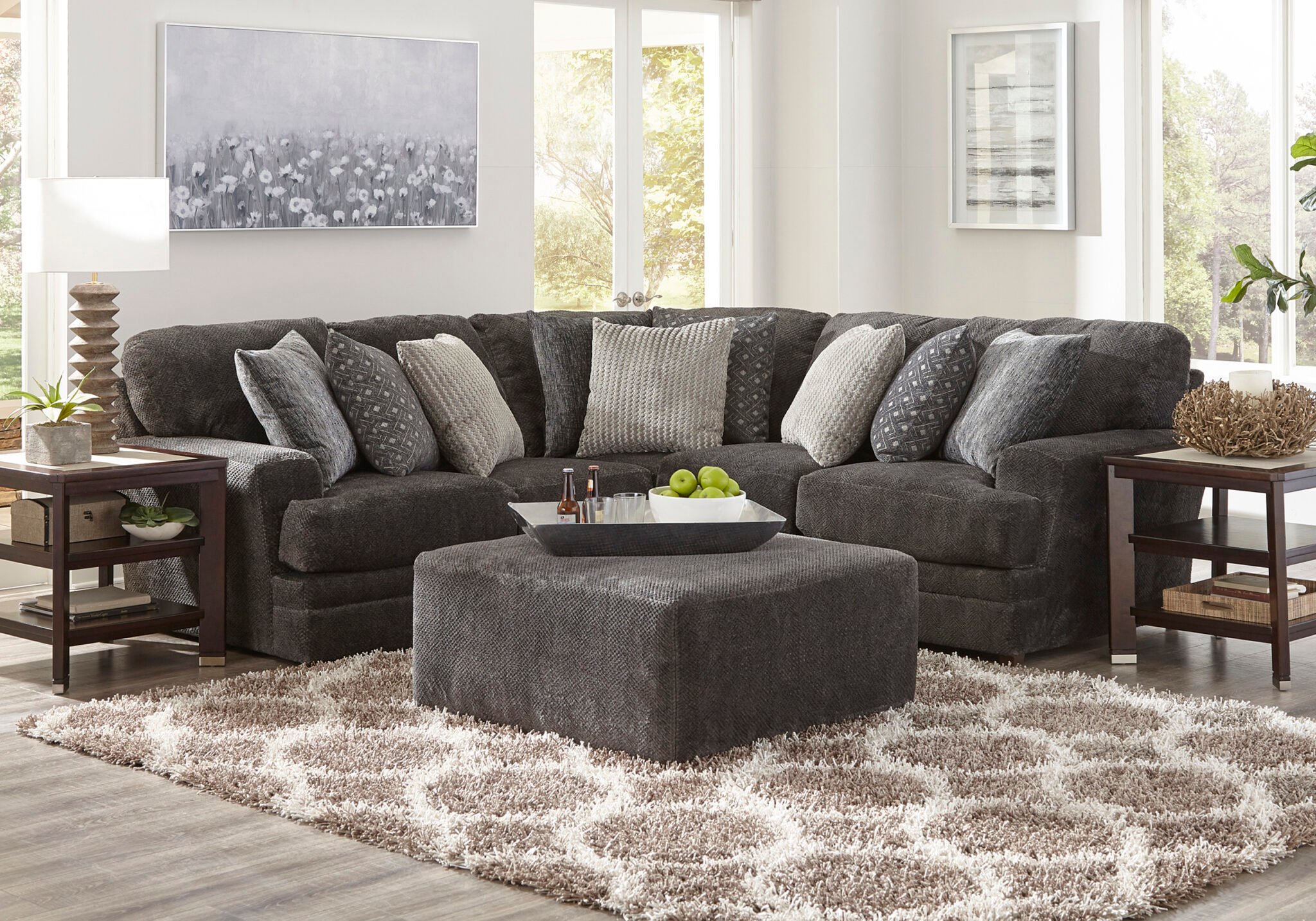 Middleton Cement 3pc. LAF Chaise Sectional Cincinnati Overstock Warehouse