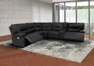 Spartacus Black 6pc Power Reclining Sectional