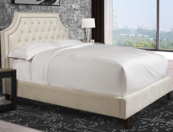 Jasmine Champagne Natural Upholstered Queen Bed