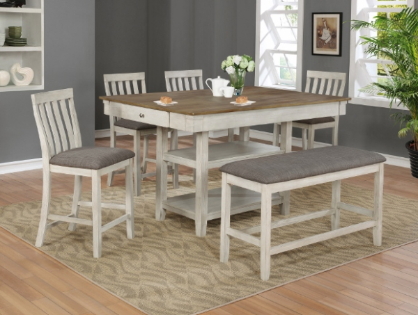 Nina White Counter Height Dining Table
