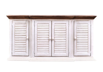 Evelyn Driftwood/ White 4-Door Console