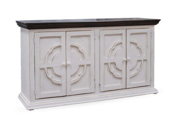Knoll Weathered White / Brown 4-Door Console