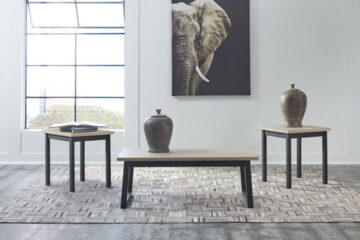 Waylowe Natural/Black 3pc Occasional Table Set