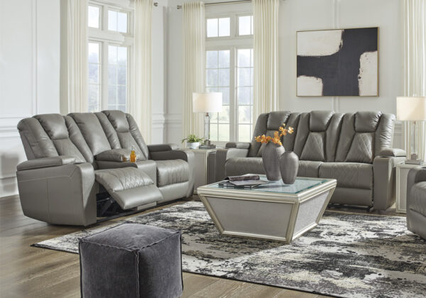 Mancin Gray Reclining Sofa Set