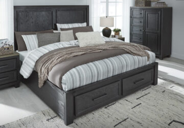 Foyland Black Queen Storage Bed Set