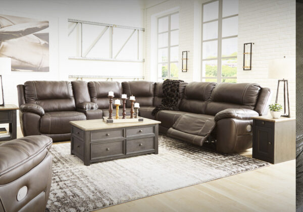 Dunleith Chocolate 6pc Power Reclining Sectional