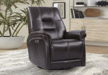 Carnegie Coffee Leather Power Recliner