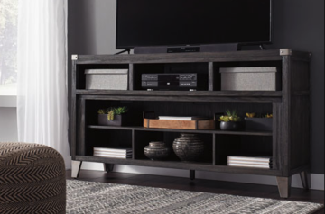 Todoe Gray Large TV Stand w/Fireplace Option