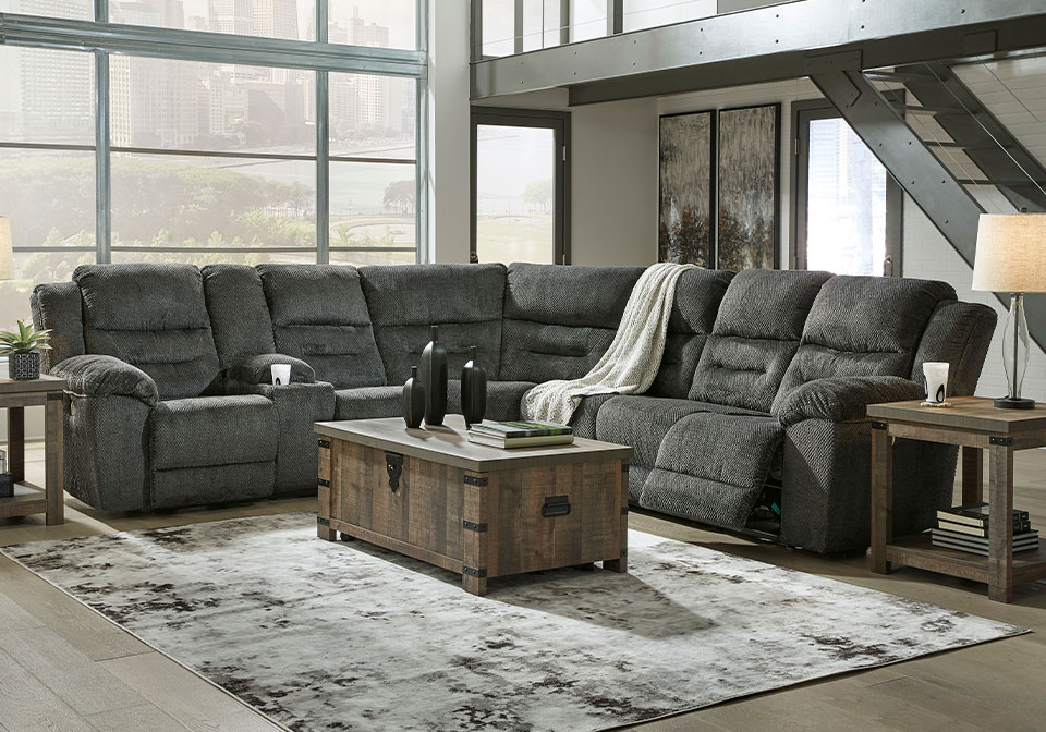 Power Reclining Laf Console Sectional