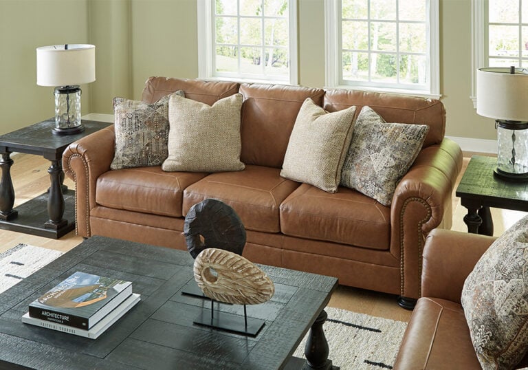 Carianna Caramel Sofa Cincinnati Overstock Warehouse