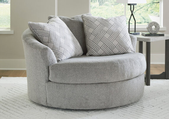 Casselbury Cement Oversized Swivel Accent Chair | Cincinnati Overstock ...