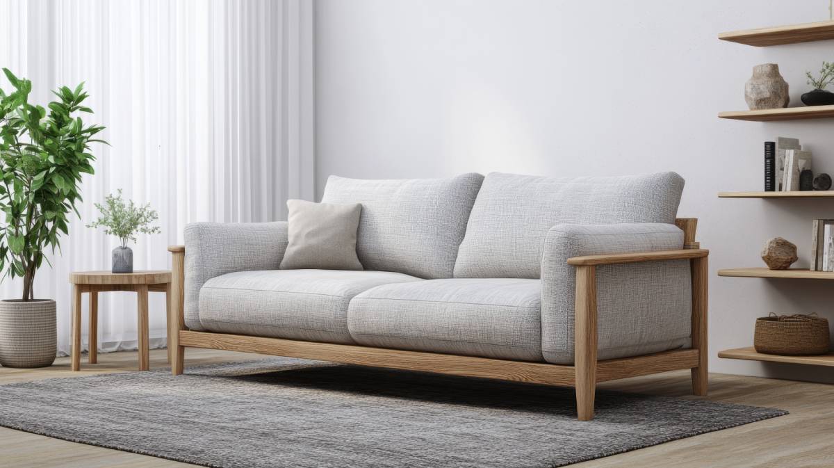 Gray loveseat in a contemporary living room near Florence, KY