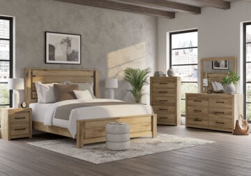 Brozmont Tan King Panel Bed Set