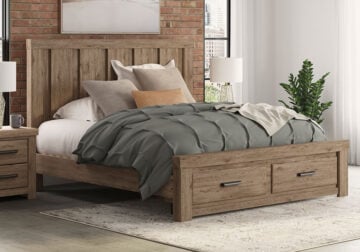 Oliandon Light Brown King Panel Storage Bed