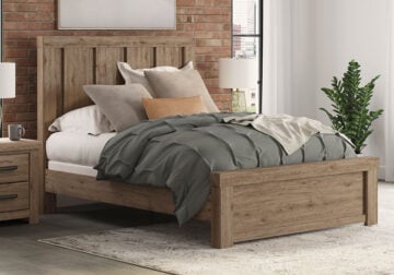 Oliandon Light Brown Queen Panel Bed