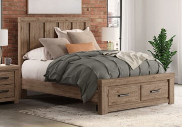 Oliandon Light Brown Queen Panel Storage Bed