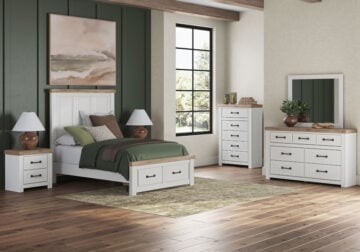 Savonport White Queen Panel Storage Bed Set