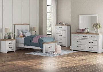 Savonport White Twin Panel Storage Bed Set